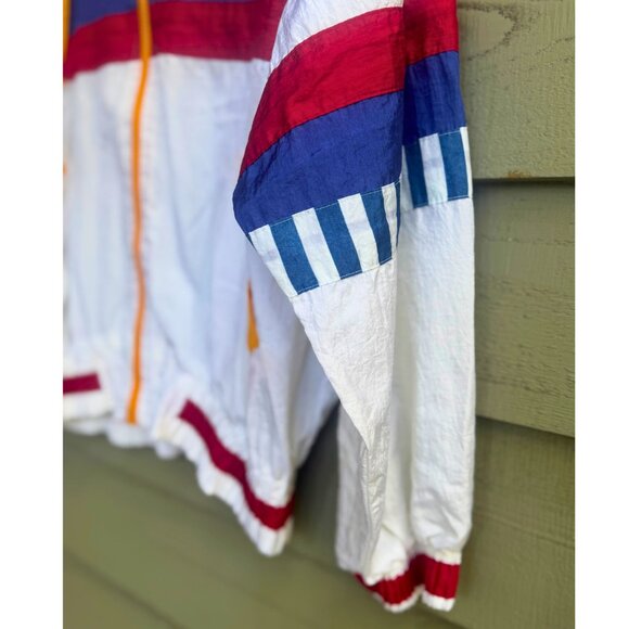 Vintage 80s Unisex Colorblock Windbreaker Jacket 🌈 Misty Valley Sport M - Picture 5 of 9